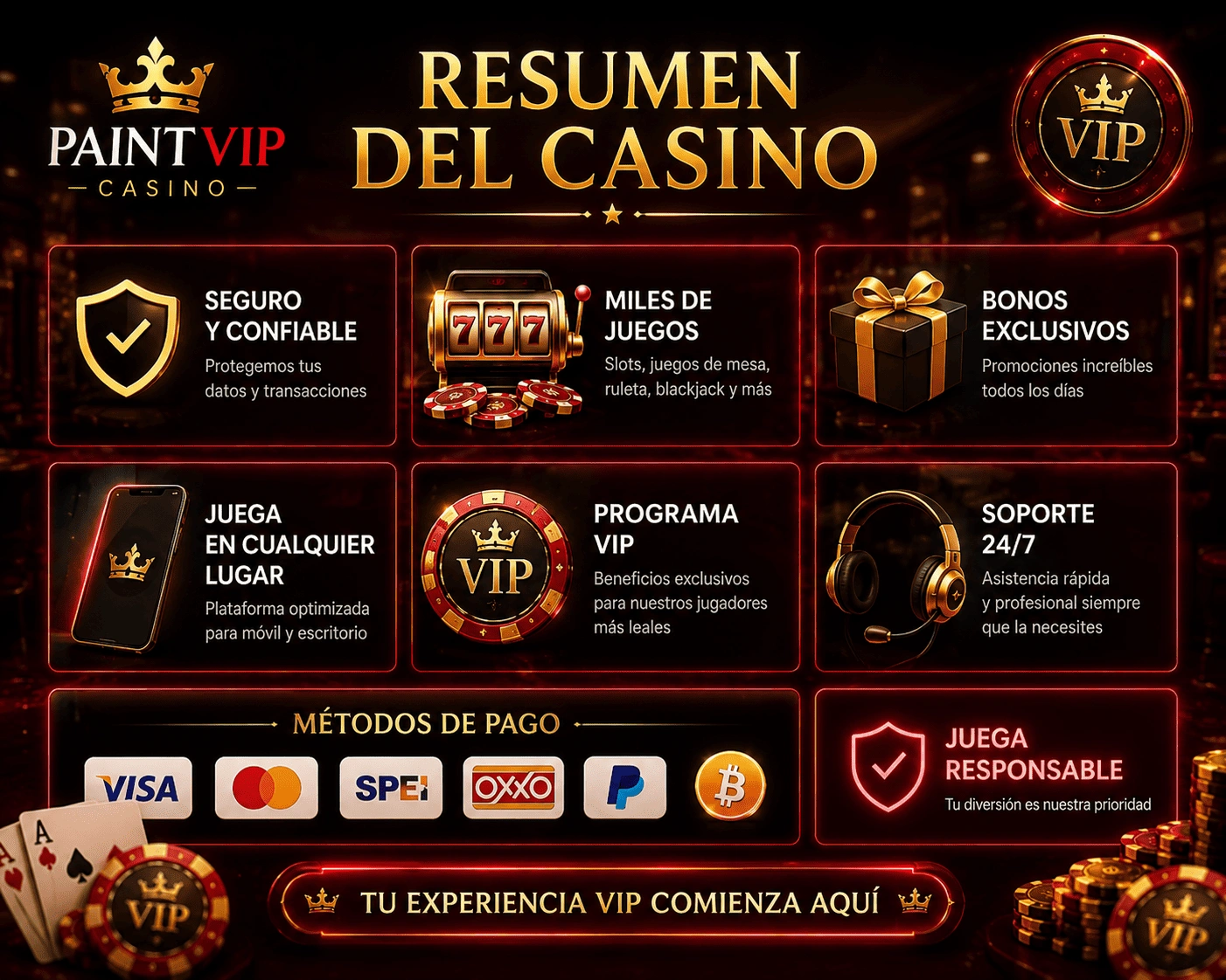 rutas principales de paintvip Página principal de paintvip en un teléfono con accesos a casino, slots, bonos, app y login